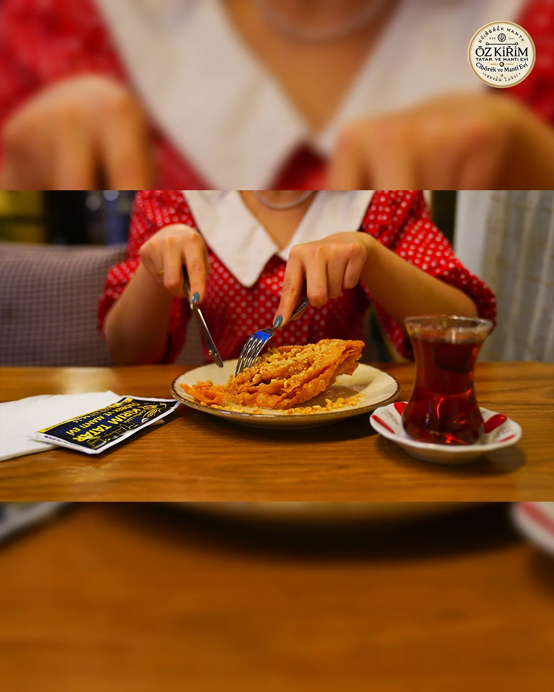 Çay eşliğinde paylaşılan katmer tatlısı